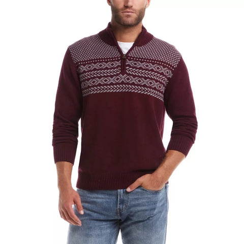 Weatherproof Vintage Men’s Burgundy 1/4 Zip Holiday Sweatshirt |Weatherproof Vintage  In Lebanon
