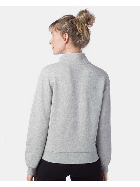 Alternative Women's White Gray 1/3 Zip SweatShirt | Alternative In Lebanon