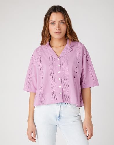 Wrangler Women's Purple Smokey Grape Oversized Resort Short Sleeve Shirt | Wrangler In Lebanon