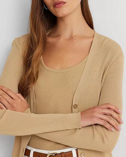 Lauren Ralph Lauren Women's Beige Long Sleeve Cardigan |Lauren Ralph Lauren In Lebanon