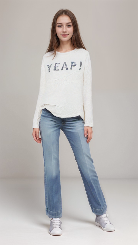 S.Oliver Girl's White Long-Sleeve Blouse |S.Oliver in Lebanon