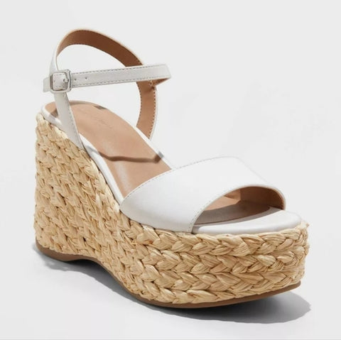 Universal Thread Women's Off White Wedge High Heels Sandals | Universal Thread In Lebanon