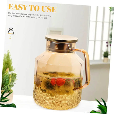 Hinox Glass Jug With Stainless Steel Lid 1.6L A-83 | Hinox In Lebanon