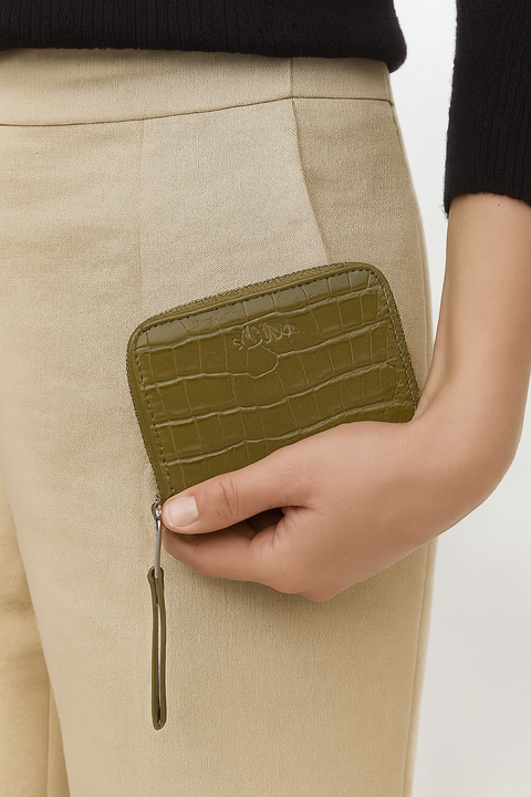 S.Oliver Women's Dark Green Leather Mini Wallet |S.Oliver In Lebanon