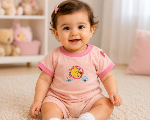 Disney Baby Girl's Light Pink Cotton T-Shirt | Disney In Lebanon