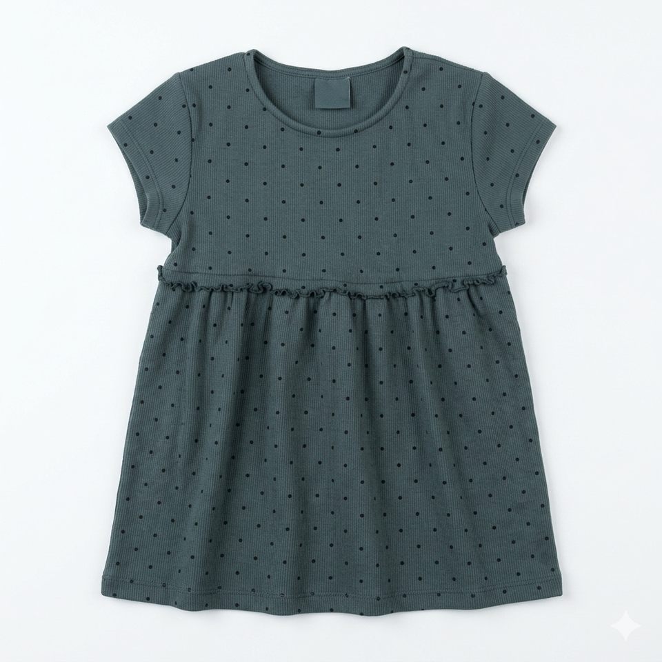 Zara Baby Girl's Dark Gray Polka Dot Sleeveless Dress|Zara In Lebanon
