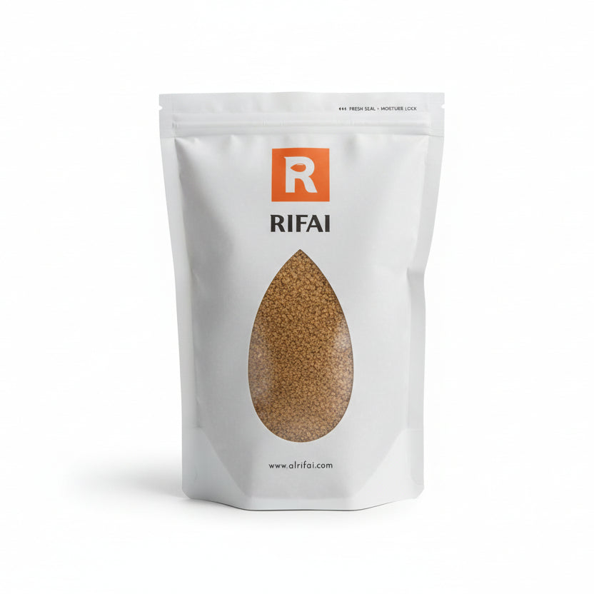 Rifai packaging with a visible 'R' logo on a textured surface