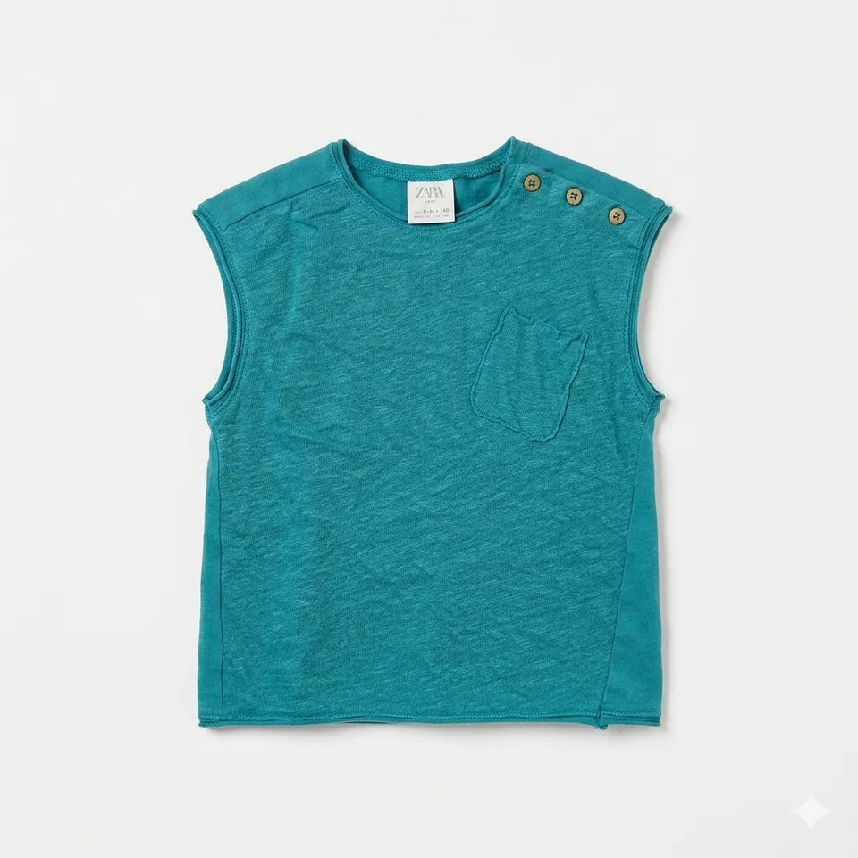 Zara Baby Boy's Teal Sleeveless Blouse|Zara In Lebanon