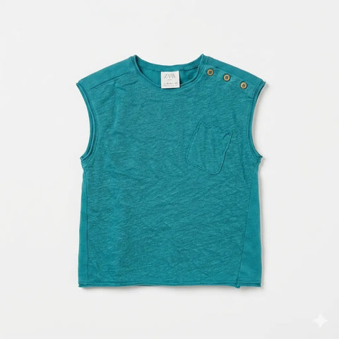 Zara Baby Boy's Teal Sleeveless Blouse|Zara In Lebanon