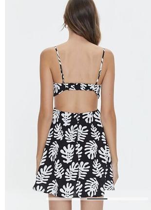 Forever 21 Women's Black & White V Neck Open Back Dress | Forever 21 In Lebanon