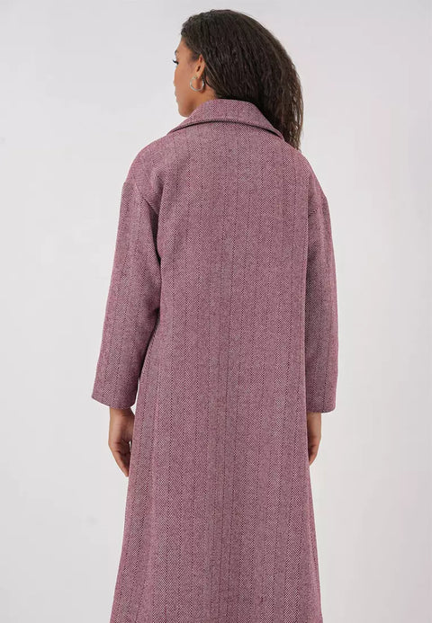 Big Dart Women's Burgundy Oversized Double Breasted Cashmere Coat | Big Dart In Lebanon