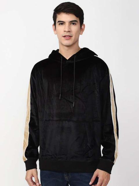 Forever 21 Men's Black Velvet Hoodie | Forever 21 In Lebanon