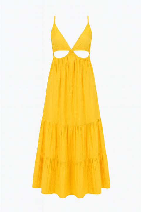 Forever 21 Women's Yellow Cut-Out Sleeveless Dress |Forever 21 In Lebanon