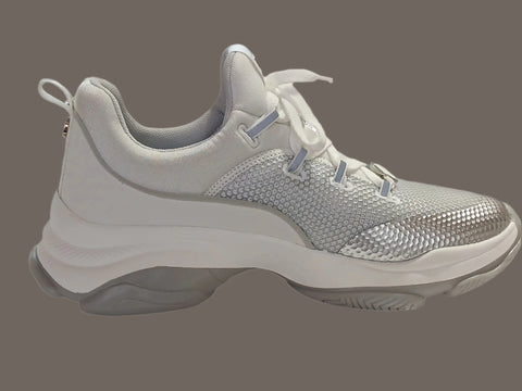 Steve Madden Women's White & Silver Synthetic Medallion Sneakers | Steve Madden In Lebanon