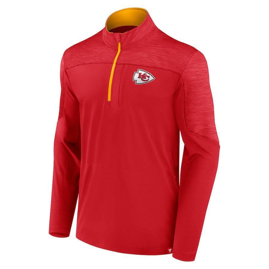 NFL Men's Red 1/4 Zip Teams Logo Kansas City Long Sleeve Blouse |NFL In Lebanon
