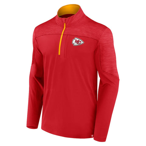 NFL Men's Red 1/4 Zip Teams Logo Kansas City Long Sleeve Blouse |NFL In Lebanon