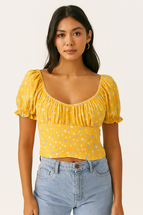 Forever 21 Women's Cantaloupe Short Sleeve Top | Forever 21 In Lebanon