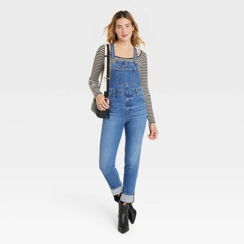 Universal Thread Women's Navy Blue Denim Overall | Universal Thread In Lebanon