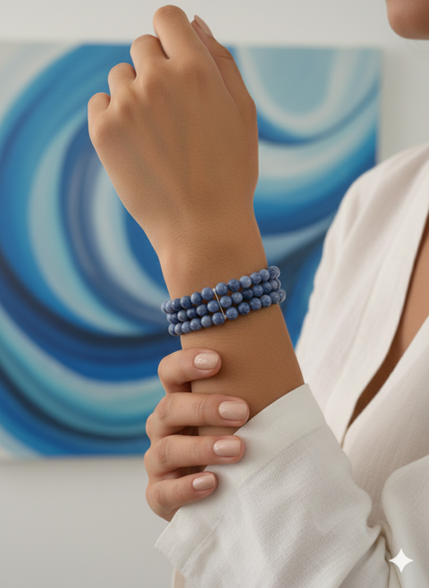 SD Women's Blue Beaded Sodalite Stones Bracelet | SD in Lebanon