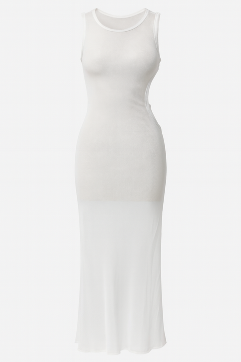 Forever 21 Women's White Mesh Sleeveless Swim Cover Up | Forever 21 In Lebanon