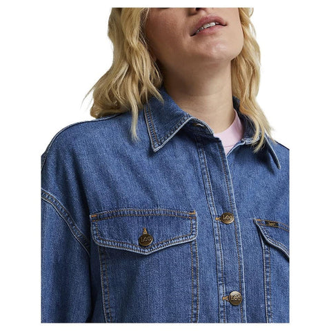 Lee Women's Blue Denim Relaxed Shacket | Lee In Lebanon