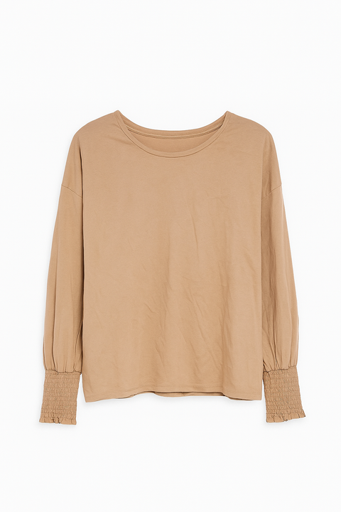 Mango Women's Tan Long Sleeve Blouse | Mango In Lebanon