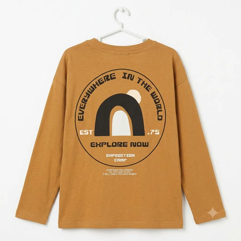 Zara Boy's Brown Print Long Sleeve Blouse|Zara In Lebanon