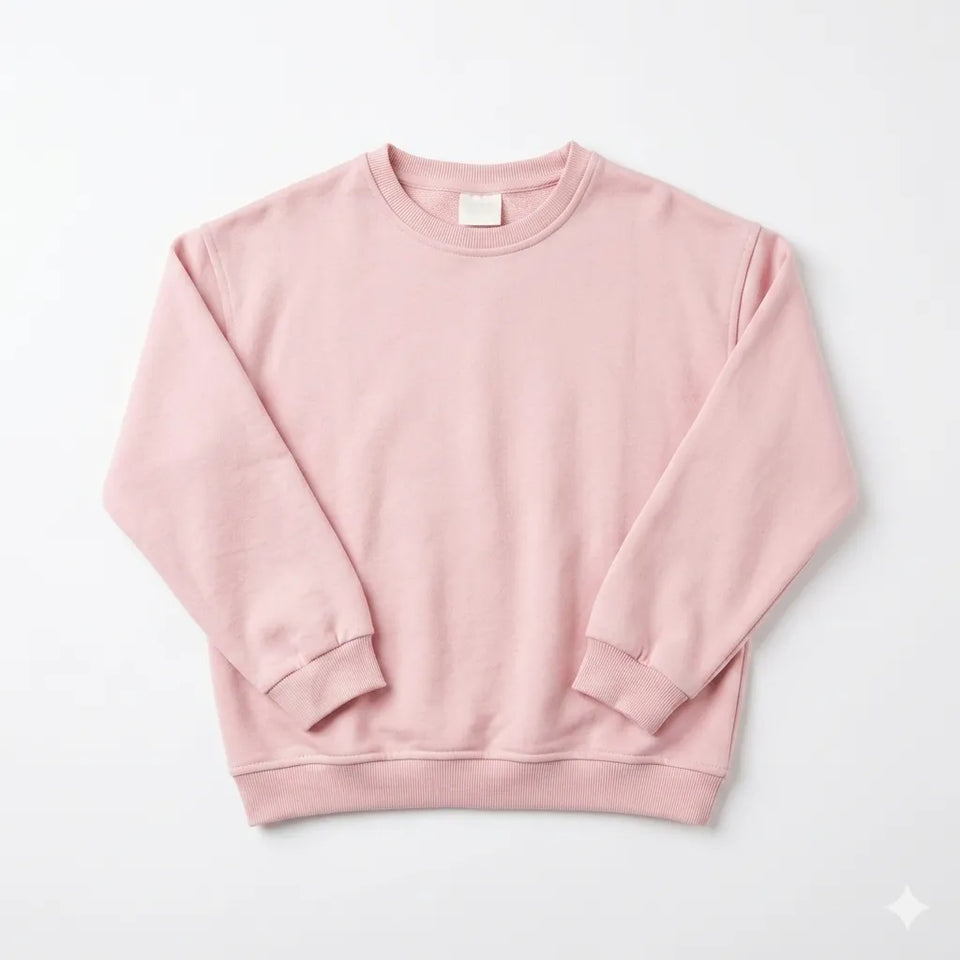 Zara Baby Girl's Light Pink Plain Crew Neck Sweatshirt|Zara in Lebanon