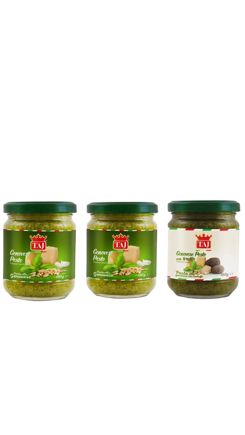 Three jars of TAJ Garam Masala Paste on a white background