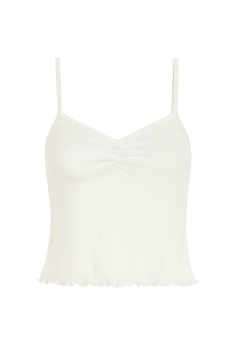Forever 21 Women's White Ribbed Camisole Top | Forever21 In Lebanon