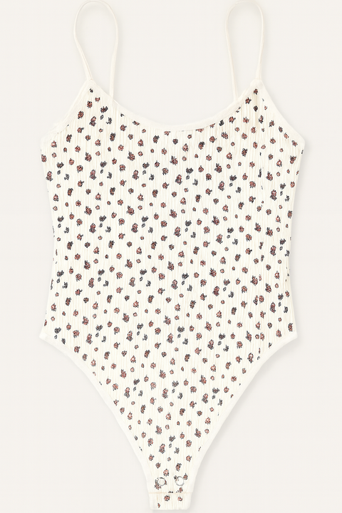 Forever 21 Women's White Floral Printed Spaghetti Straps Bodysuit |Forever 21 In Lebanon