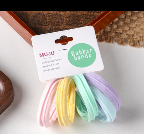 MUJU 5Piece of Elastic Hair Bands High Stretch Towel Ring Seamless Hair Ornaments Fashion Jacquard Wavy Scrunchies Wholesale