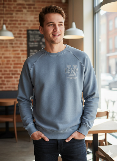 Jack & Jones Men's Washed Blue Myles Sweatshirt | Jack & Jones In Lebanon