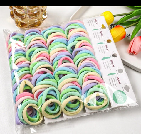 Muju 7 Piece of High Elastic Medium Hair Tie No Seam Scrunchie All-in-one High Ponytail Hair Tie No Trace Hair Accessories