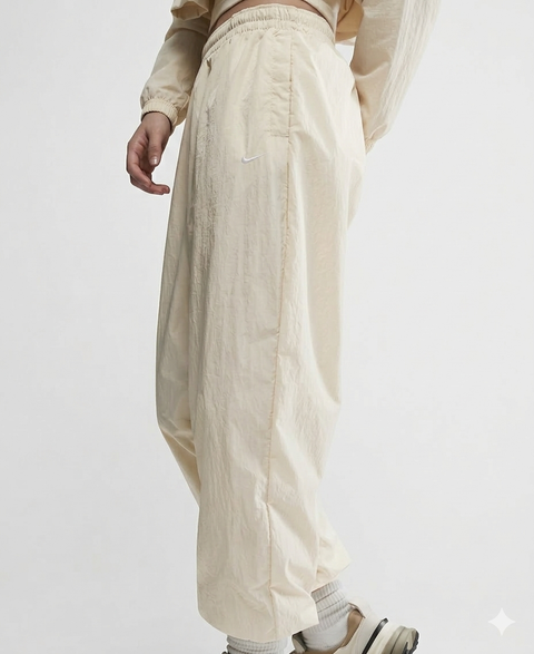 Nike Women's Light Beige Sportswear Essential Mid-Rise Oversized Woven Jogger Pants | Nike In Lebanon