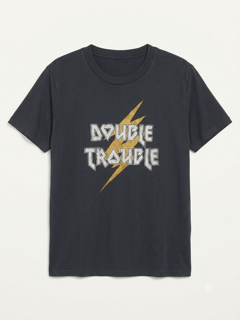 Gina Tricot Men’s Dark Gray Rock & Roll Aesthetic Graphic T-Shirt|Gina Tricot In Lebanon