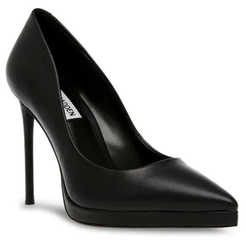 Steve Madden Women's Black Leather Klassy Heels | Steve Madden In Lebanon