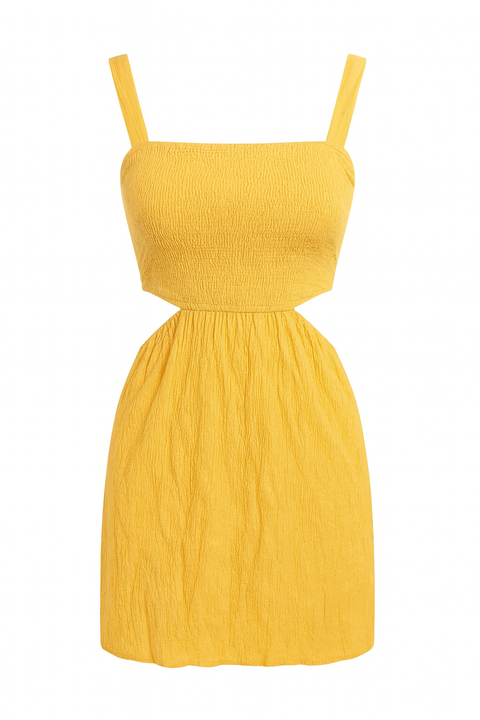 Forever 21 Women's Yellow Mustard Sleeveless Cut Out Mini Dress | Forever 21 In Lebanon
