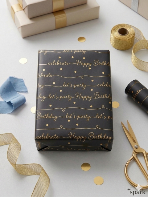 Sinsay Black & Gold Wrapping Paper | Sinsay In Lebanon
