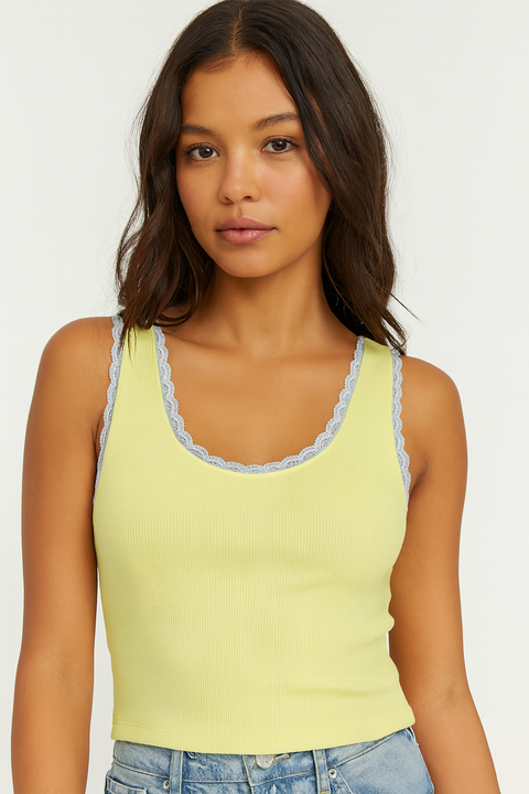 Forever 21 Women’s Light Green Ribbed Tank Top |Forever 21 In Lebanon