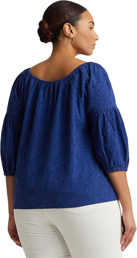 Lauren Ralph Lauren Women's Blue Cotton Blouse | Lauren Ralph Lauren In Lebanon