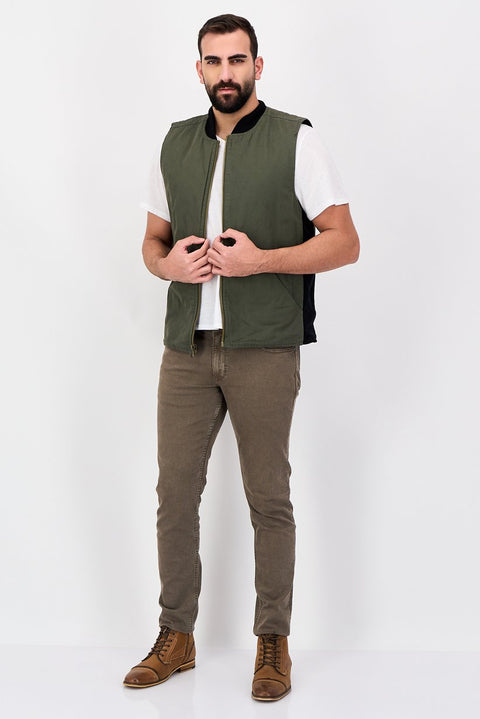 Weatherproof Men's Olive Green Plain Sleeveless Vest | Weatherproof In Lebanon