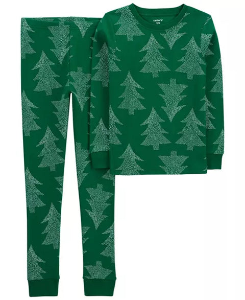 Carter's Boy's Green Cotton Christmas Tree Printed Pajama Set (2Pcs) | Carter's In Lebanon