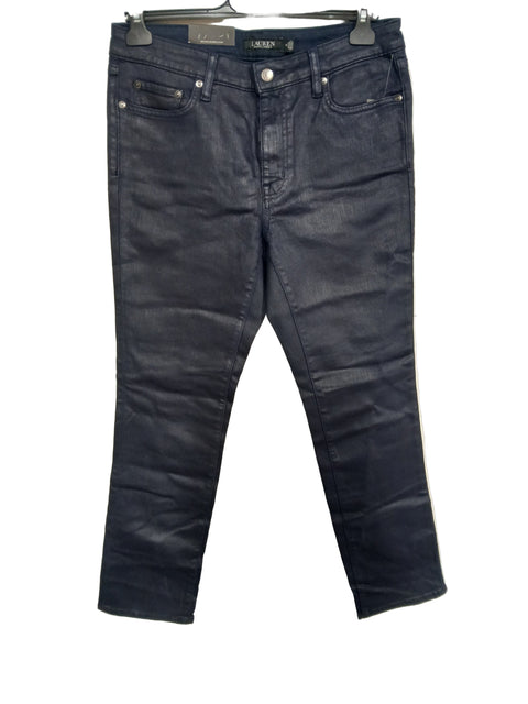 Lauren Ralph Lauren Women's Navy Metallic Mid Rise Straight Leg Jeans |Lauren Ralph Lauren In Lebanon