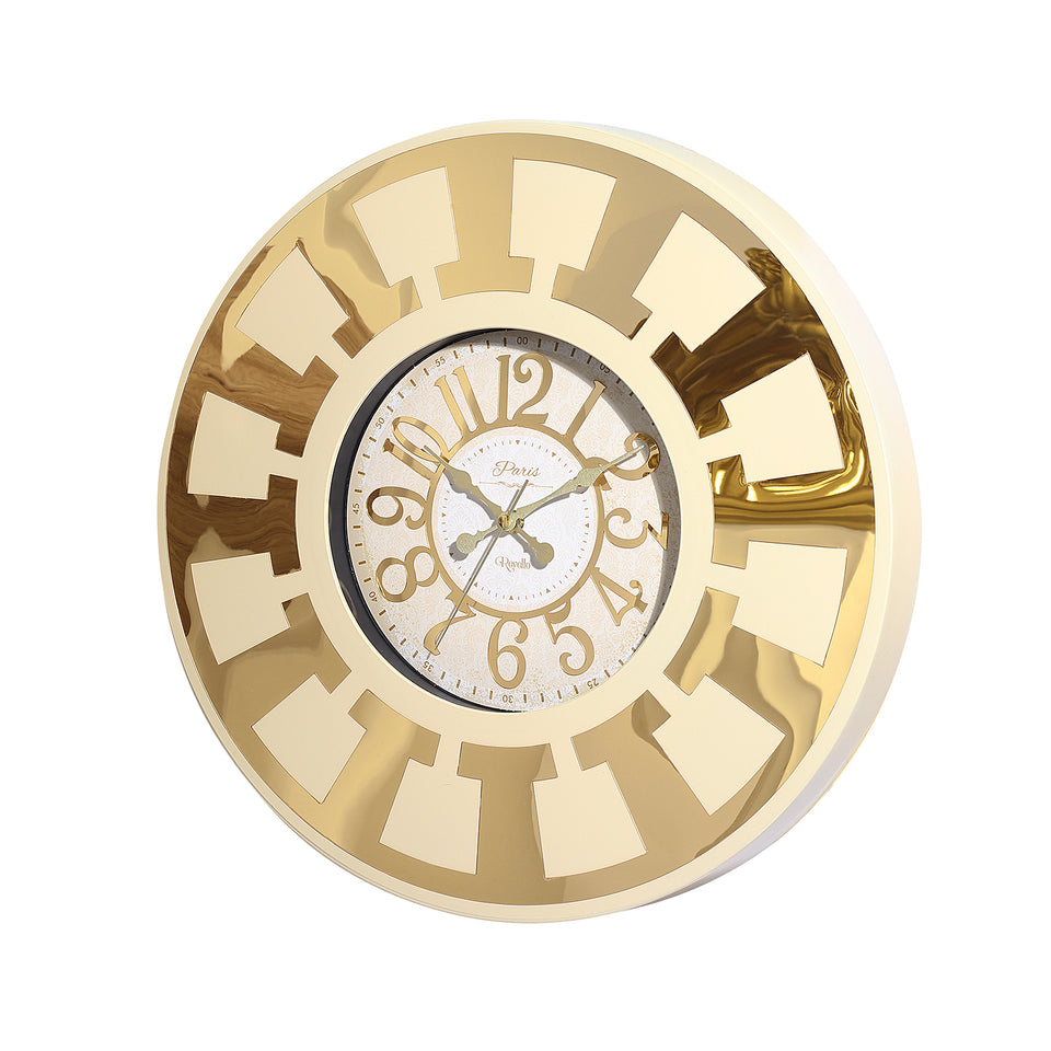 Revello Decorative White & Gold Wall Clock | Revello In Lebanon