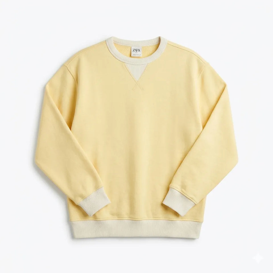 Zara Girl's Yellow Crew Neck Pullover Long Sleeve Sweatshirt|Zara in Lebanon