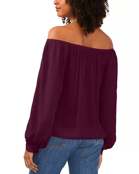 Vince Camuto Women's Burgundy Long-Sleeve Blouse |Vince Camuto In Lebanon