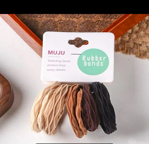 MUJU 5Piece of Elastic Hair Bands High Stretch Towel Ring Seamless Hair Ornaments Fashion Jacquard Wavy Scrunchies Wholesale
