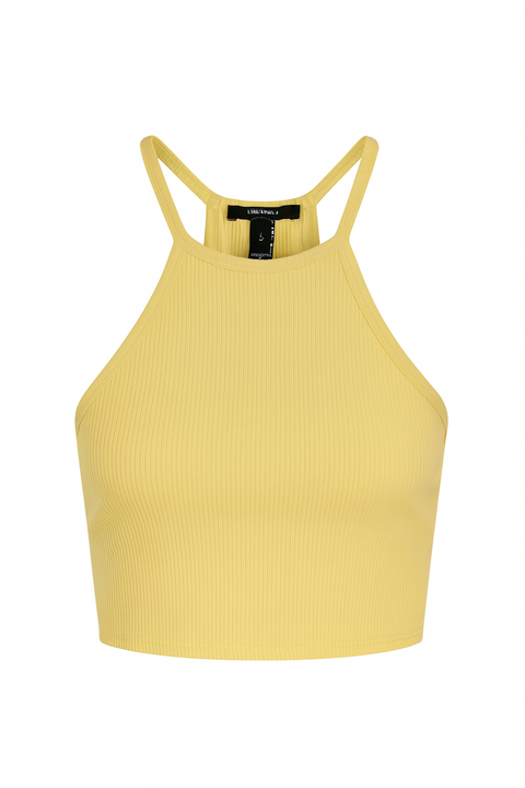 Forever 21 Women’s Yellow Ribbed Halter Neck Sleeveless Blouse |Forever 21 In Lebanon