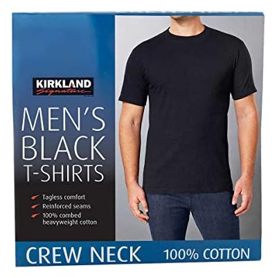 Kirkland Signature Men's Black Crew Neck  6 Pack T-Shirt  |  Kirkland Signature  In Lebanon